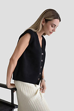 Women's knitted woolen vest in black color  4038821 photo №3