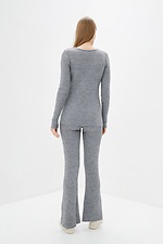 Gray knitted suit deuce: jacket, pants with slits  4037822 photo №3