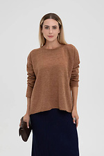 Women's woolen knitted jumper in light brown color  4038822 photo №1