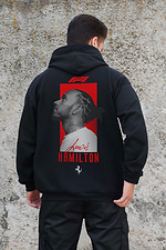Herren Hoodie mit isoliertem Reißverschluss und Fleece-Reißverschluss mit Hamilton Kane Aufdruck Schwarz Without 8055822 Foto №2