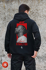 Herren Hoodie mit isoliertem Reißverschluss und Fleece-Reißverschluss mit Hamilton Kane Aufdruck Schwarz Without 8055822 Foto №2