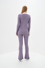 Lilac knitted two-piece suit: jacket, pants with slits  4037823 photo №3