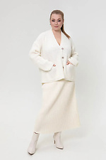 Women's knitted cardigan in white color Sewel 4038823 photo №2