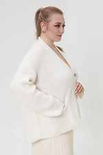 Women's knitted cardigan in white color Sewel 4038823 photo №4