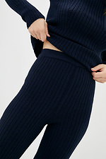 Navy blue knitted two-piece suit: jacket, pants with slits Sewel 4037824 photo №5