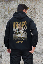 Мужское Утепленное Зип Худи На Флисе Зипер С Принтом Hayes Kane Black Without 8055824 фото №2