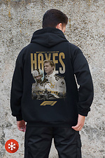 Herren Kapuzenpullover mit isoliertem Reißverschluss und Fleece-Reißverschluss mit Aufdruck Hayes Kane Schwarz Without 8055824 Foto №2