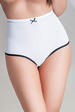 White high waist panties with black trim and bow Mitex 2021825 photo №1