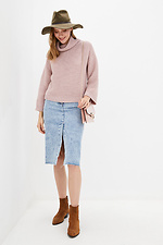 Pink sweater Lana with full-knit collar and wide sleeves  4036825 photo №2