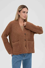 Women's knitted cardigan in light brown color  4038825 photo №1