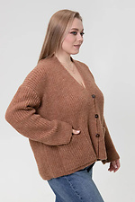 Женский вязаный кардиган светло-коричневого цвета Sewel 4038825 фото №2