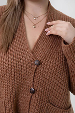 Женский вязаный кардиган светло-коричневого цвета Sewel 4038825 фото №5