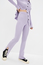 Lilac knitted two-piece suit: button-down jacket, pants  4037829 photo №4