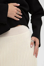 Women's knitted pleated skirt in white  4038829 photo №3