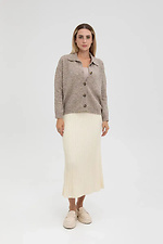 Women's knitted pleated skirt in white  4038829 photo №4