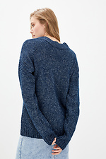 В'язаний светр Турин з цельновязаным коміром-стійкою і подовженою спинкою  4036831 фото №4