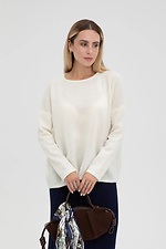 Women's woolen knitted jumper in white  4038831 photo №2