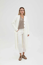 Women's long knitted cardigan in white color  4038833 photo №2