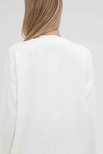 Women's long knitted cardigan in white color  4038833 photo №6