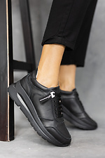 Кожаные черные кроссовки для города  8018833 фото №2