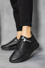 Кожаные черные кроссовки для города  8018833 фото №3