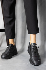 Кожаные черные кроссовки для города  8018833 фото №4