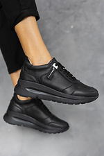 Black leather sneakers for the city  8018833 photo №5
