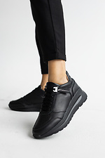 Black leather sneakers for the city  8018833 photo №6