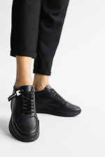 Black leather sneakers for the city  8018833 photo №7