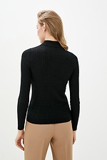 Black knit golf in braids with a high neck  4037834 photo №3