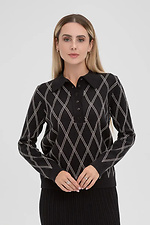 Polo-Strickpullover für Damen in schwarz Sewel 4038834 Foto №1
