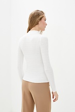 White knitted golf in braids with a high neck  4037835 photo №3