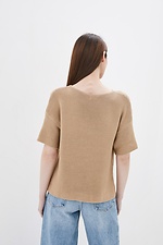 Short-sleeve sand color knitted jumper  4037836 photo №3