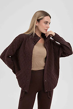 Women's knitted bomber cardigan in brown color  4038836 photo №2