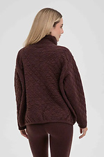 Women's knitted bomber cardigan in brown color  4038836 photo №4