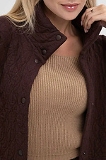 Women's knitted bomber cardigan in brown color  4038836 photo №5