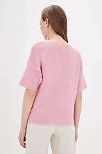 Różowy sweter z dzianiny z krótkimi rękawami  4037840 zdjęcie №3