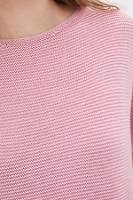 Вязаный джемпер розового цвета с короткими рукавами  4037840 фото №4
