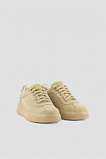 Women's spring sneakers in beige color made of natural suede  4205840 photo №4