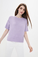 Knitted lilac jumper with short sleeves  4037841 photo №1