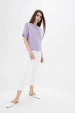 Knitted lilac jumper with short sleeves  4037841 photo №2