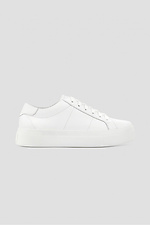 Women's white spring sneakers made of genuine leather  4205841 photo №2