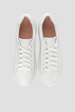 Women's white spring sneakers made of genuine leather  4205841 photo №4