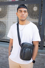 Black shoulder bag with external pocket Without 8042841 photo №1