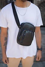 Чорна сумка через плече з зовнішньою кишенею Without 8042841 фото №2