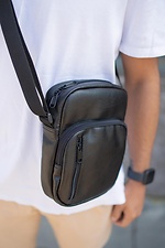 Black shoulder bag with external pocket Without 8042841 photo №4