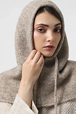 Women's knitted cap in dark beige color  4038842 photo №2