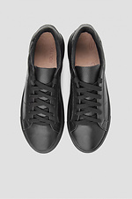 Women's black genuine leather platform sneakers  4205842 photo №4