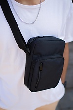 Black shoulder bag with external pocket Without 8042843 photo №2