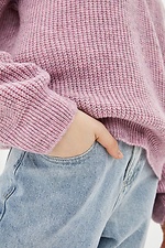 Pink knit jumper in braids  4037845 photo №4